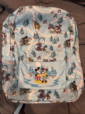 Disney Light Blue Mickey & Minnie Winter Ski Backpack
